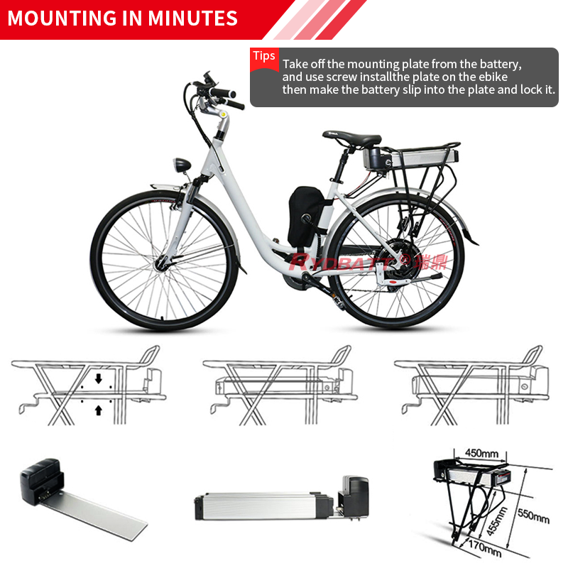 48V 10.4Ah 电动自行车动力电池 18650锂电池pack定制案例